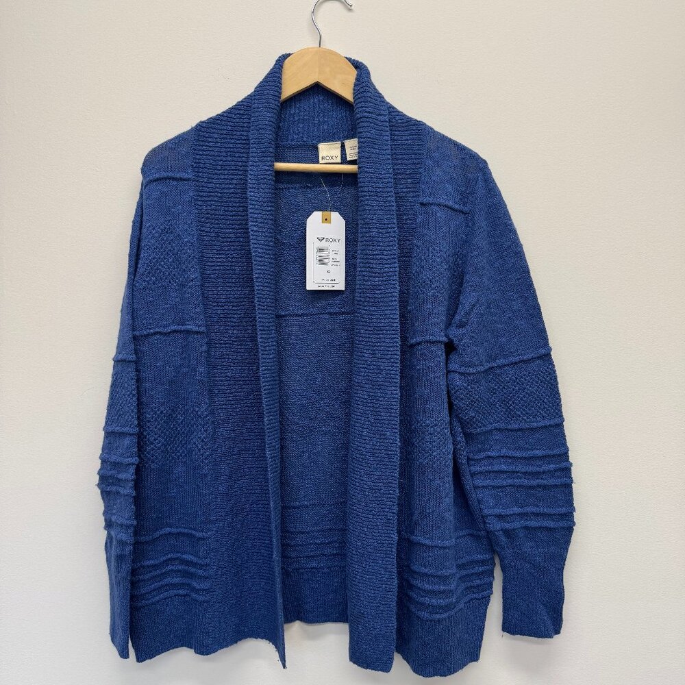 NWT Navy Light Woven Cardigan Coastal Grandma $50 - XS